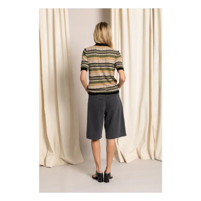 Polo-Shirt Selma Gestreift | Glaciertes Braun