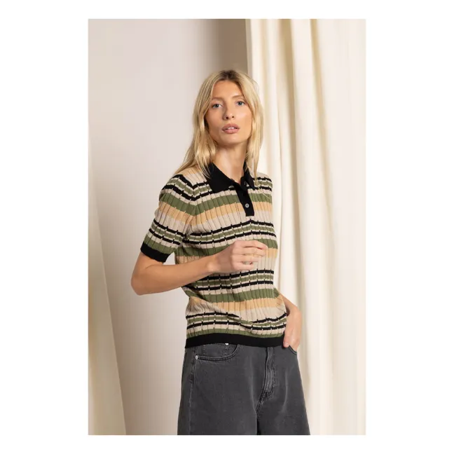 Polo-Shirt Selma Gestreift | Glaciertes Braun