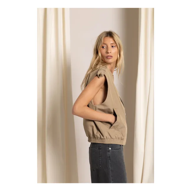 Savannah Sleeveless Jacket | Beige