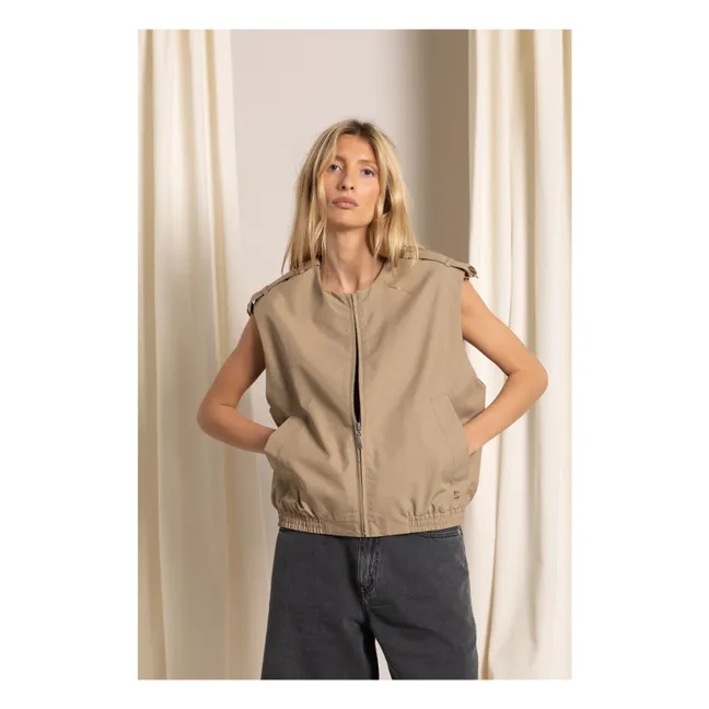 Savannah Sleeveless Jacket | Beige