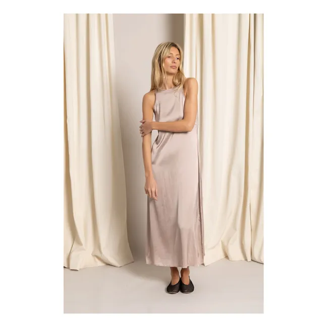 Robe Zelie Satinée | Beige rosé