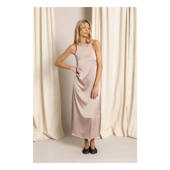 Robe Zelie Satinée | Beige rosé