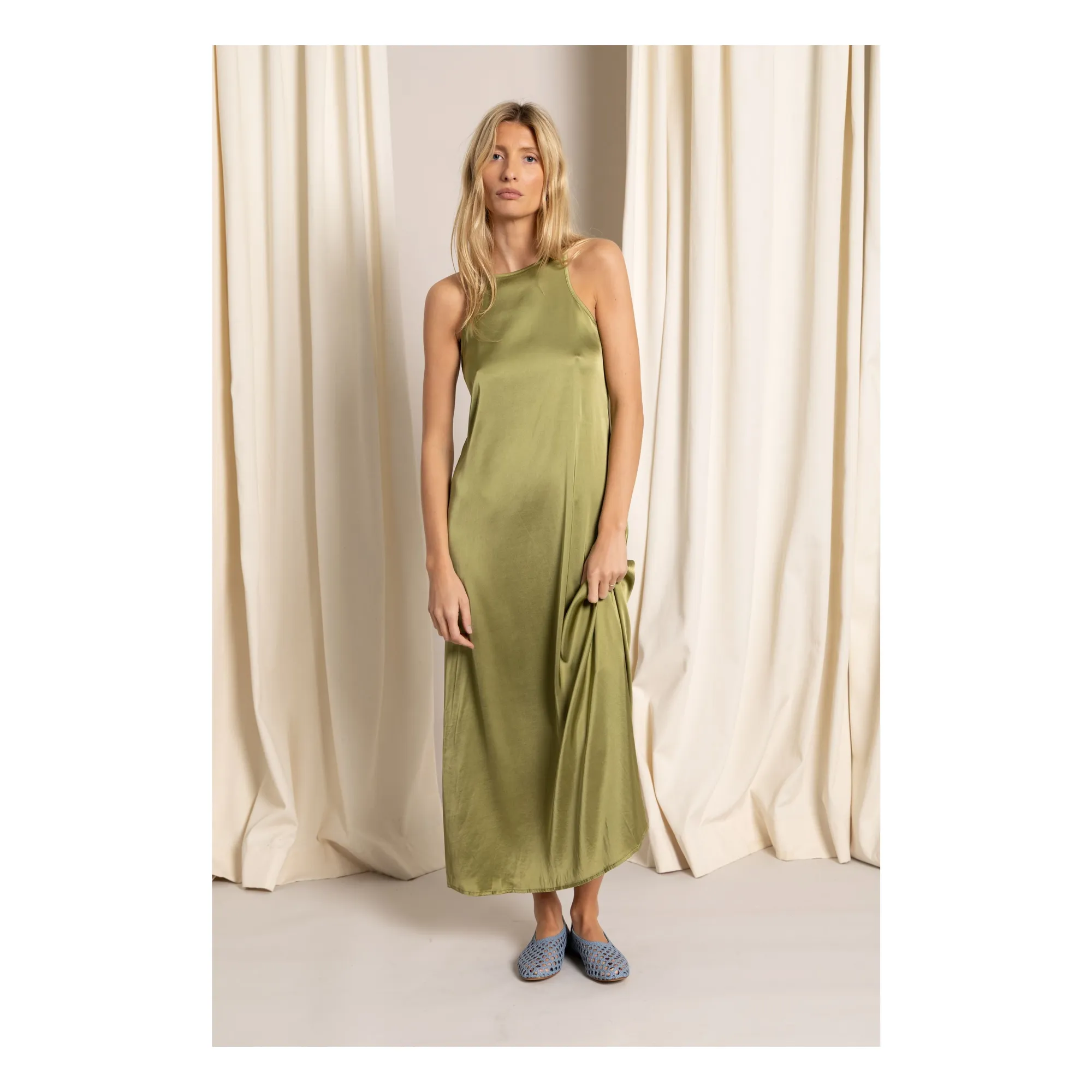 Smallable Woman Anise Green Zelie Satinée Dress