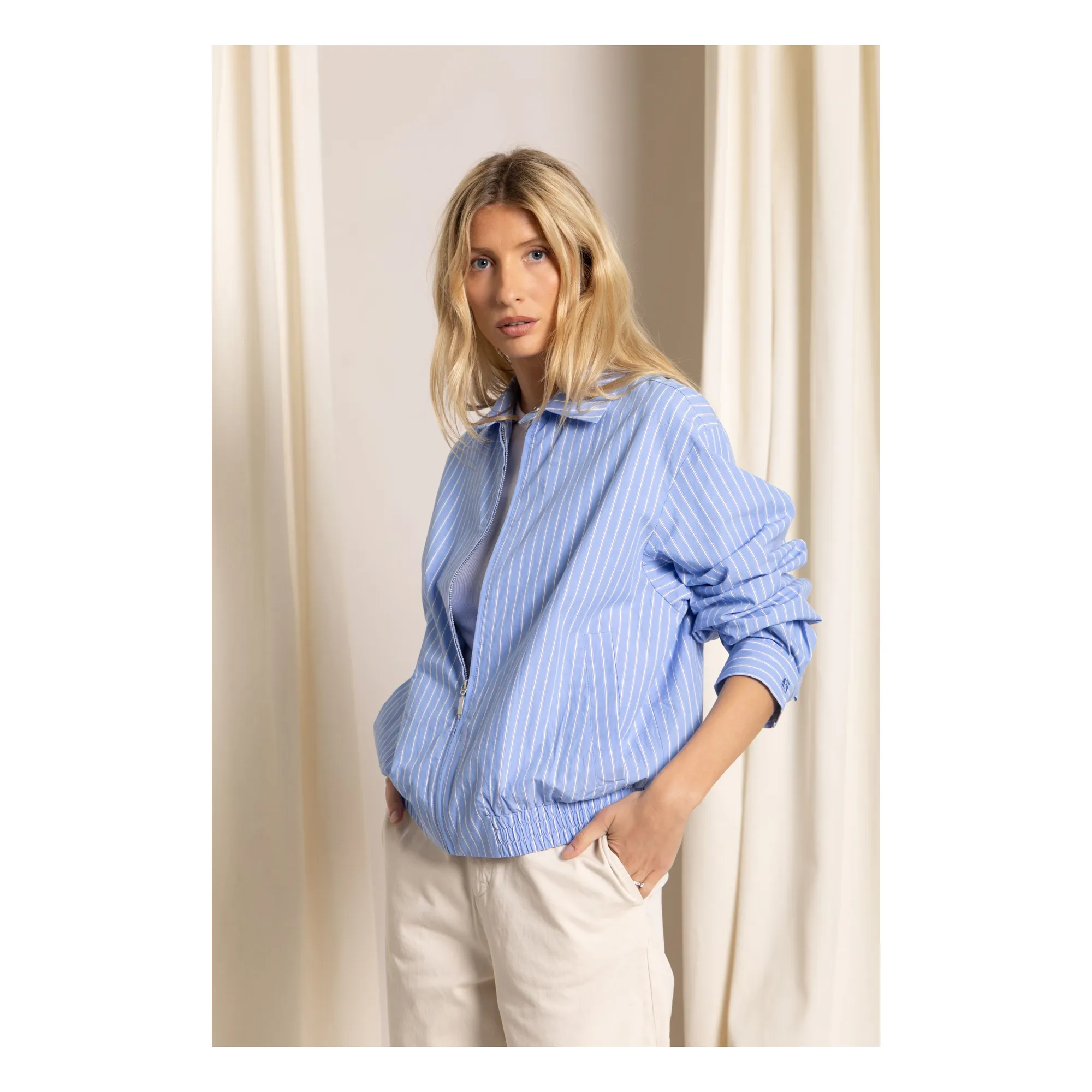 Smallable Woman Blue Cleo Striped Jacket