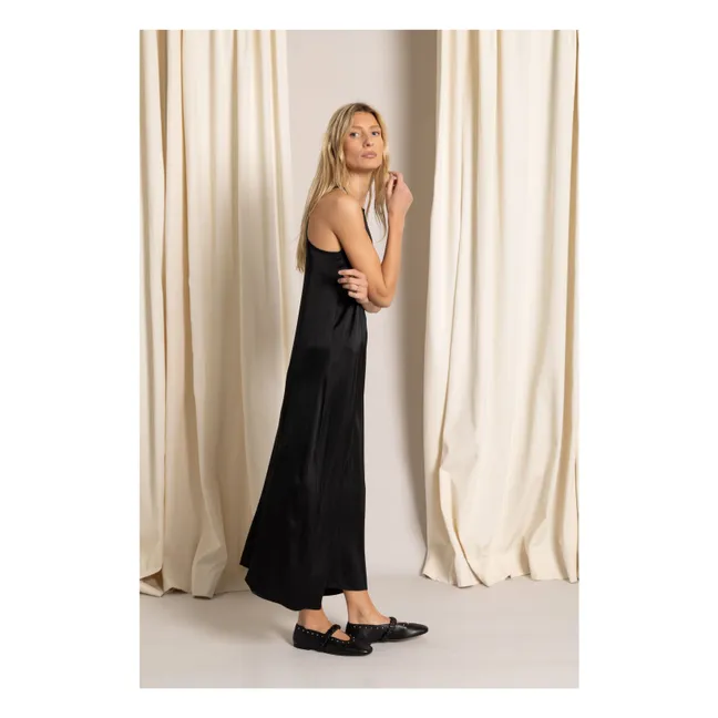 Robe Zelie Satinée | Noir