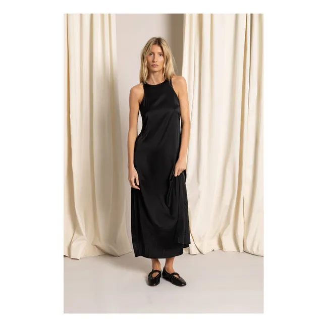 Robe Zelie Satinée | Noir