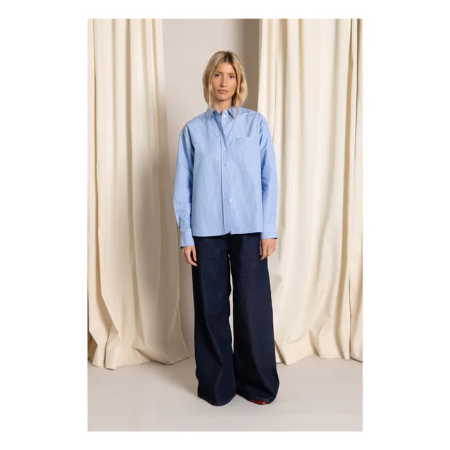 Kanel Striped Shirt | Light blue