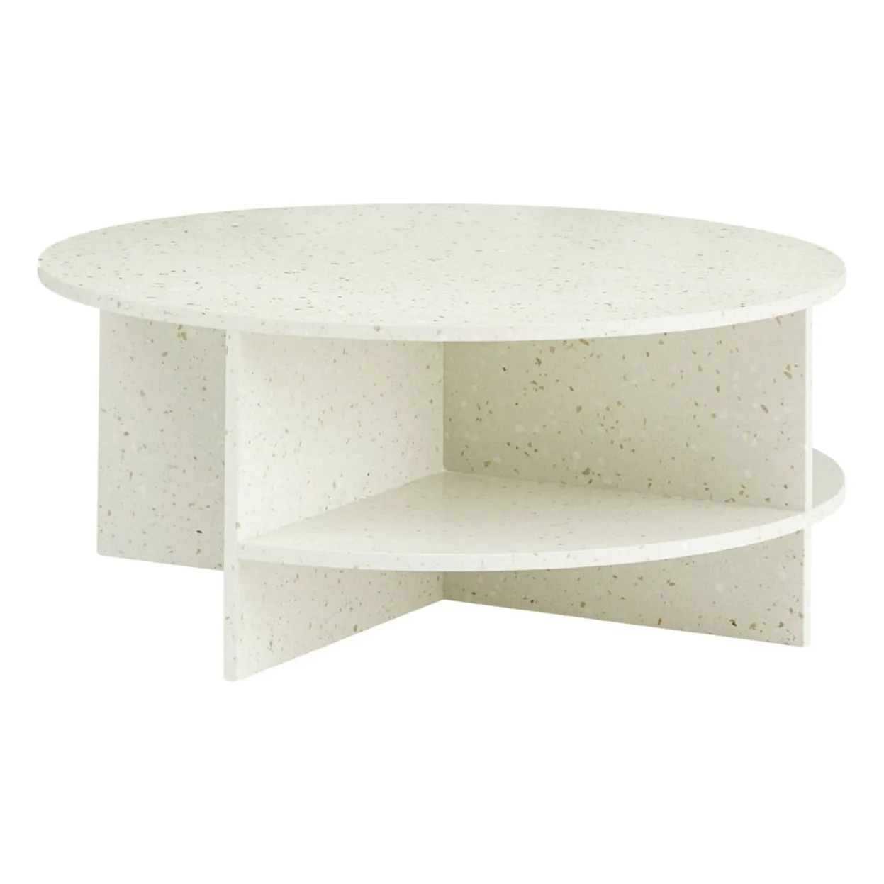 Table basse en terrazzo Halves | Off-White- Image produit n°0