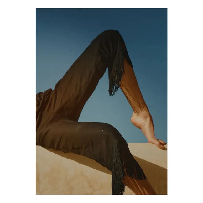 Pantalones con flecos Lino | Negro