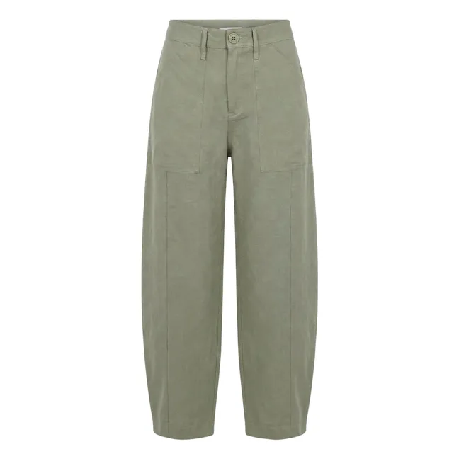 Vanessa Sposi X Laura Brown : Pantalon Cargo Lin | Kaki