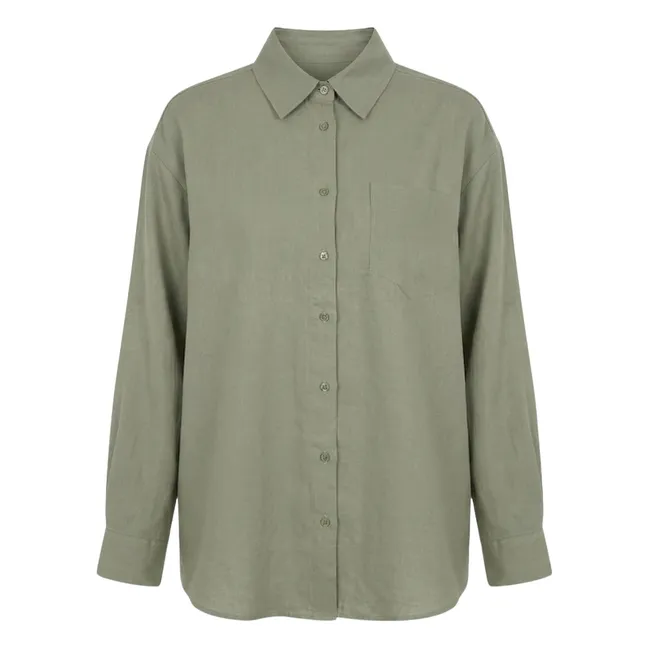 Vanessa Sposi X Laura Brown : Camisa The Pocket Lino orgánico | Kaki