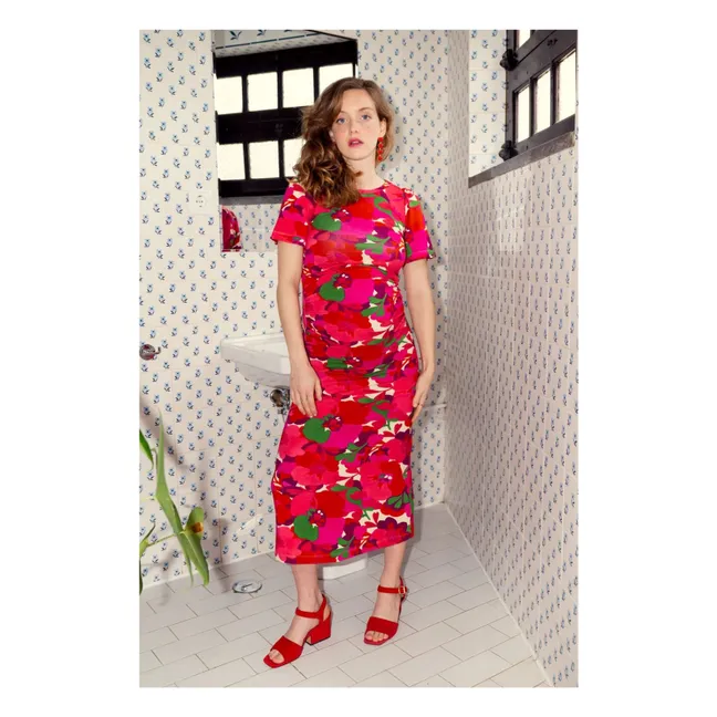 Robe de Grossesse Theodora Pop Flower | Rouge