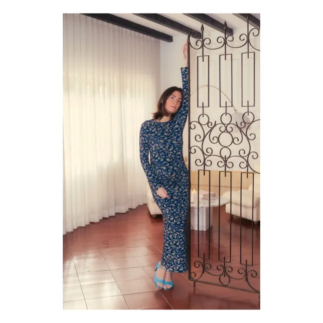 Thelma Bandana Pregnancy Dress | Blue