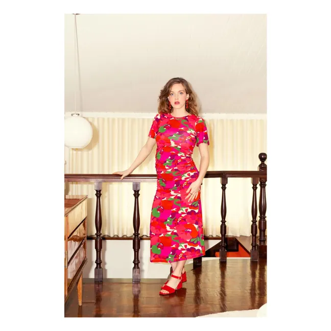 Robe de Grossesse Theodora Pop Flower | Rouge