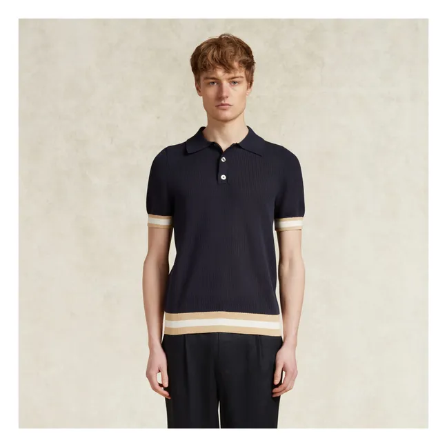 Quinn Cotton polo shirt | Navy blue