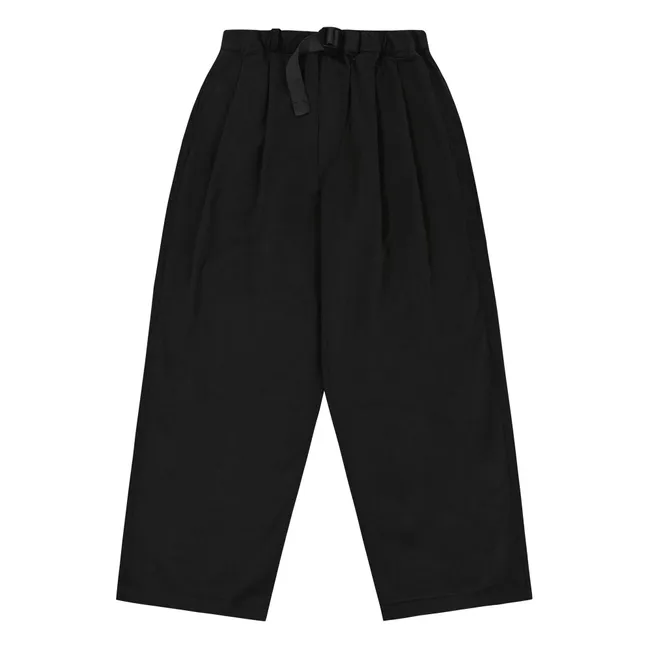 Pantalones anchos con dos pliegues | Negro