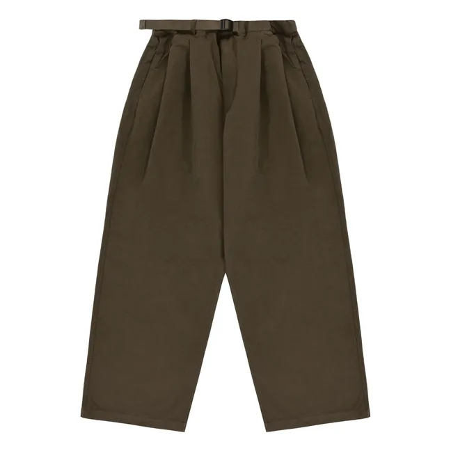 Pantalones anchos con dos pliegues | Marrón