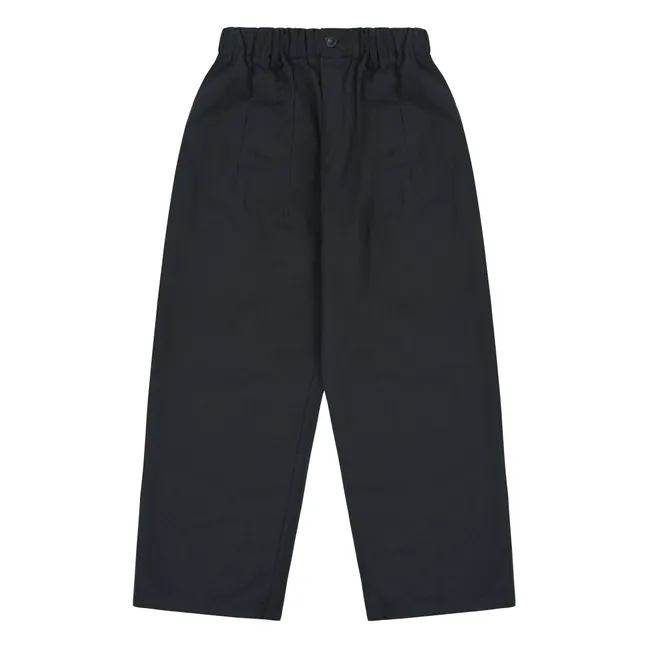 Pantalones anchos con pinzas  | Azul Marino