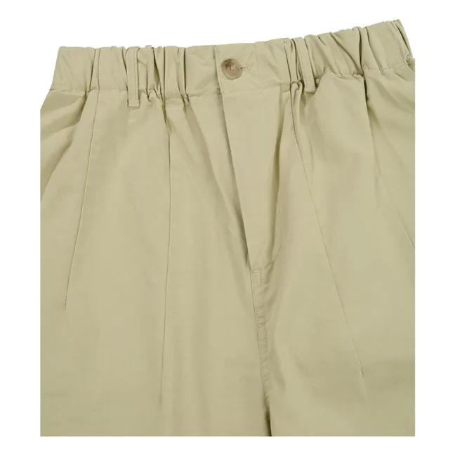 Pantalones anchos con pinzas  | Beige