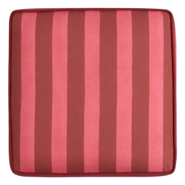 Pouf carré à rayures Stripes | Rose