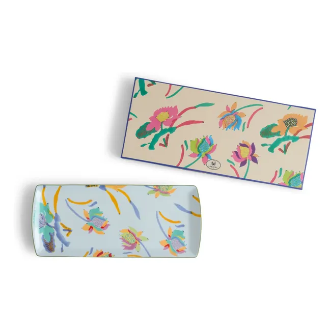 Plateau rectangulaire en porcelaine Japanese | Bleu Clair