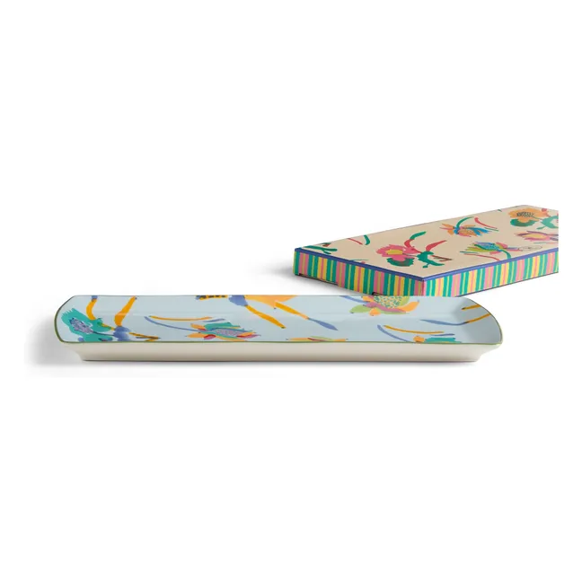 Bandeja rectangular de porcelana japonesa | Azul Claro