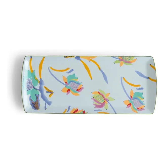 Plateau rectangulaire en porcelaine Japanese | Bleu Clair