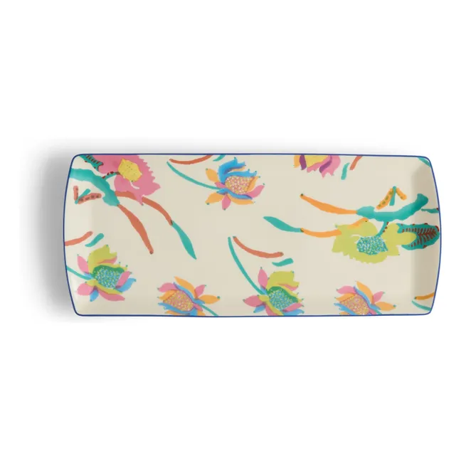 Bandeja rectangular de porcelana japonesa | Crema