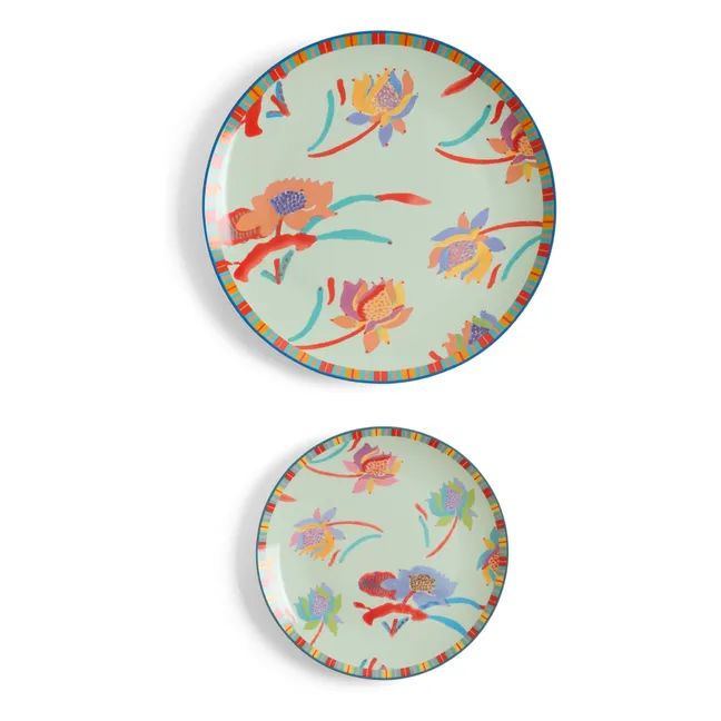 Platos de porcelana japonesa - Lote de 2 | Verde