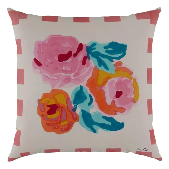 Housse de coussin à fleurs Nizam | Rose