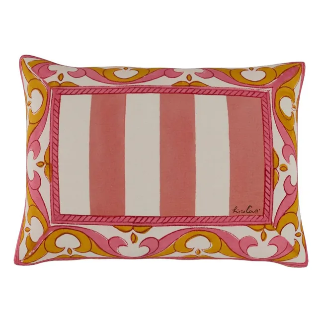 Housse de coussin rayé Nizam | Rose