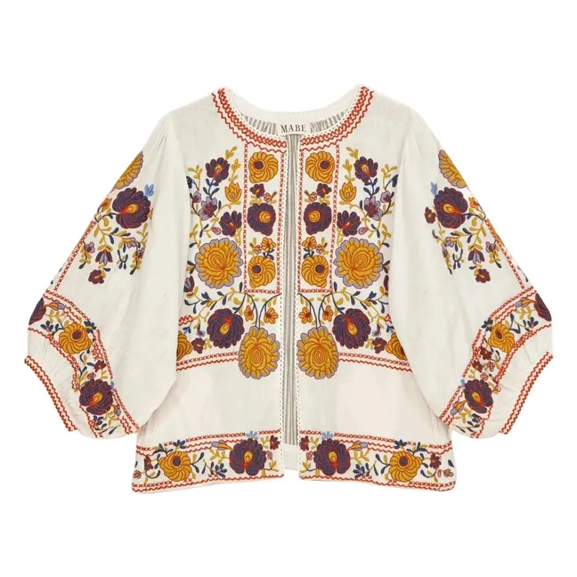 Veste Brodée Greta Coton | Orange