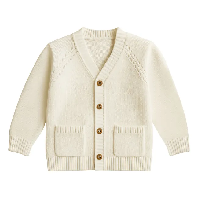 Chaqueta de punto de algodón orgánico Victor | Crudo