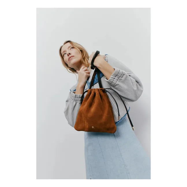 Bolso de piel Le Lerie Nabuk | Camel