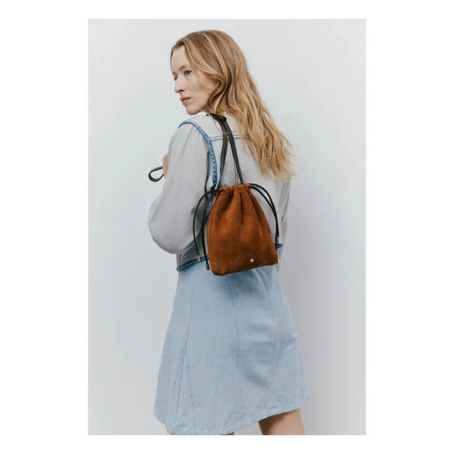 Bolso de piel Le Lerie Nabuk | Camel