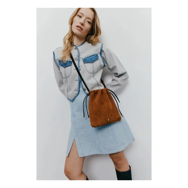 Bolso de piel Le Lerie Nabuk | Camel