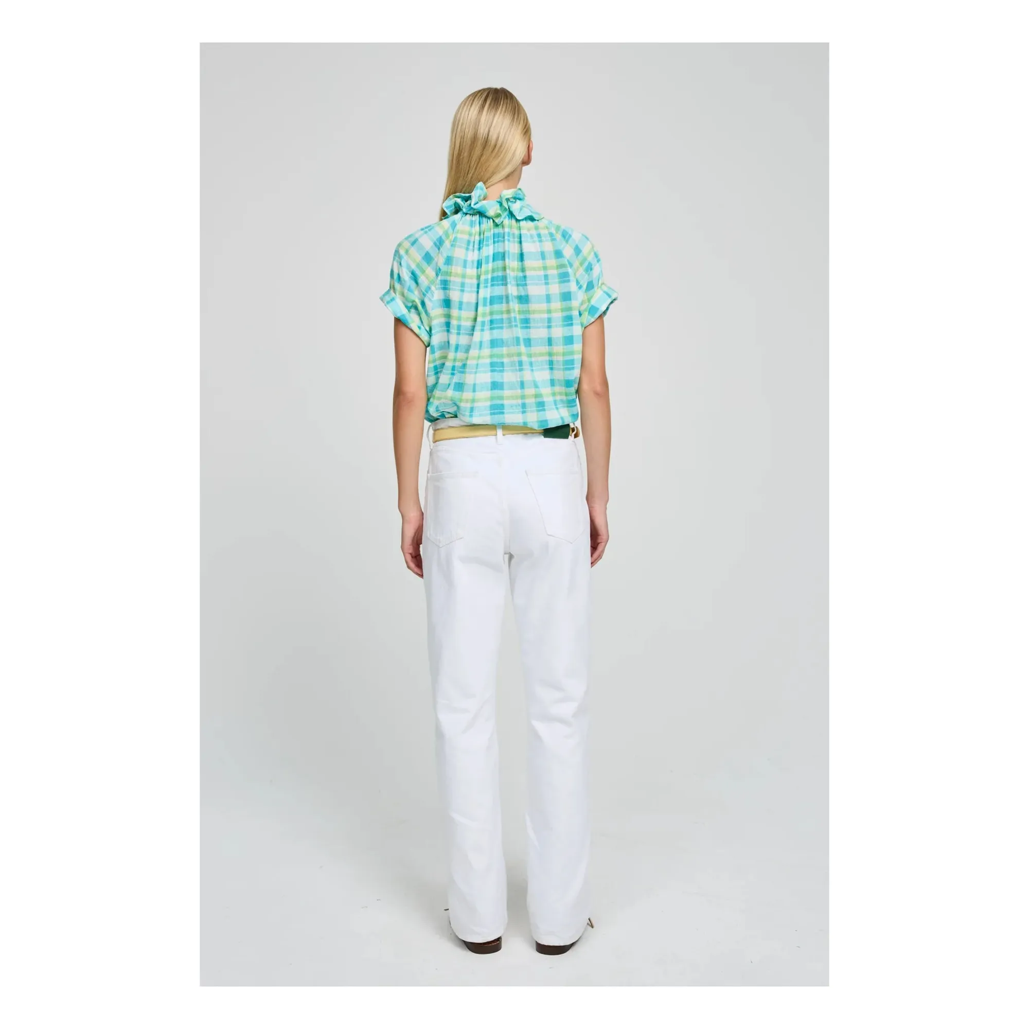 Blouse Escargot Coton | Bleu turquoise- Image produit n°2