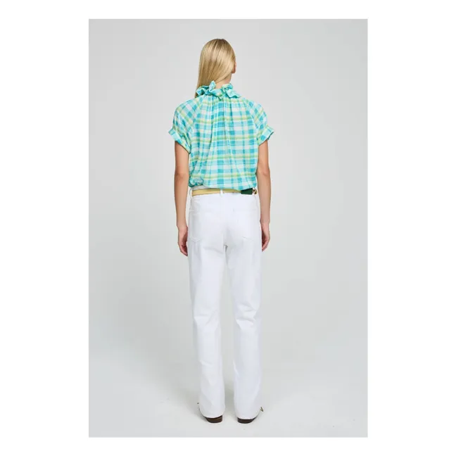 Blouse Escargot Coton | Bleu turquoise