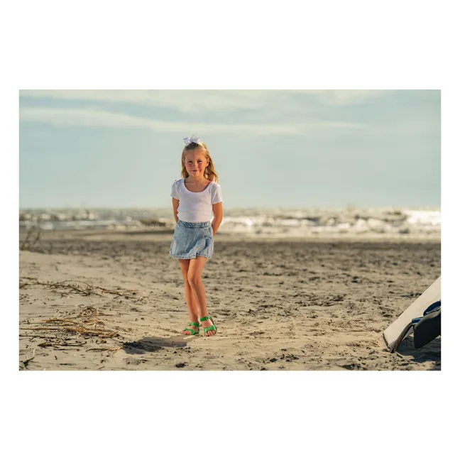 Sandalias surferas de piel impermeable | Verde Prado