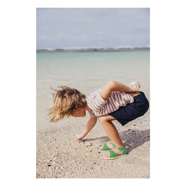 Waterproof Surfer Leather Sandals | Meadow Green