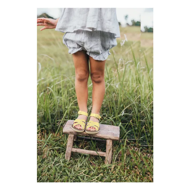 Waterproof Swimmer Leather Sandals | Pale yellow