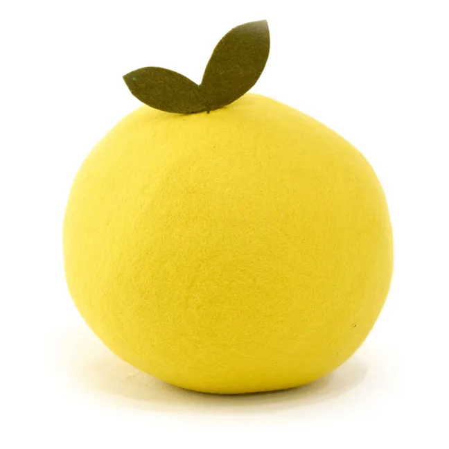 Pouf Citron en feutre | Jaune