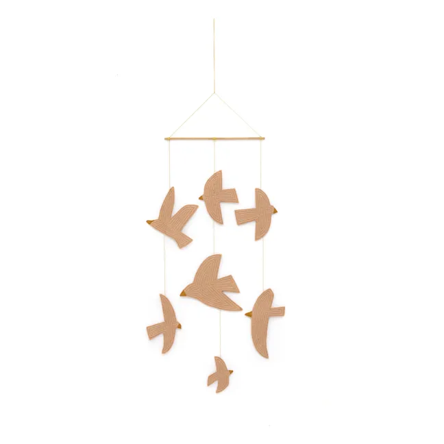 Mobile Birdy aus Filz | Beige