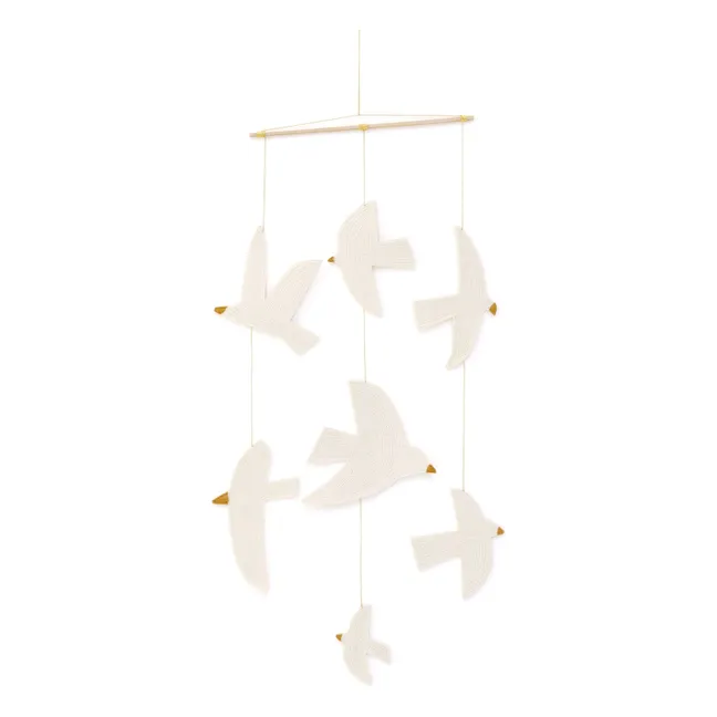 Mobile Birdy en feutre | Ecru