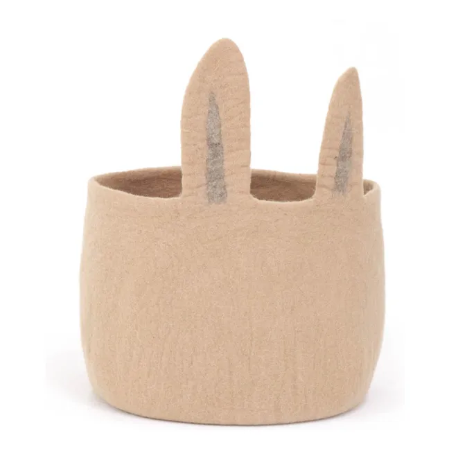 Aufbewahrungskorb Bunny aus Filz | Beige