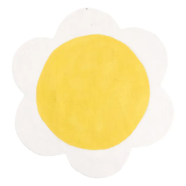 Daisy-Teppich aus Filz | Seidenfarben