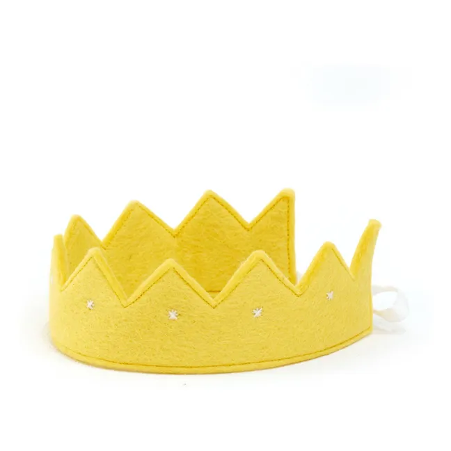 Couronne Kumari en feutre | Jaune