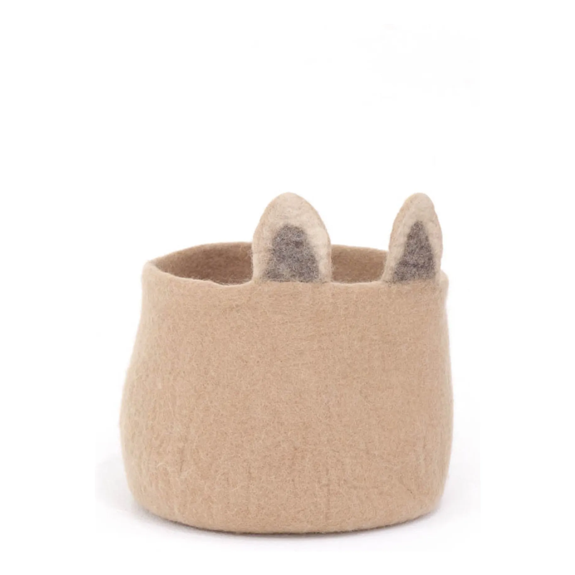 Muskhane Beige Foxy Felt Storage Basket