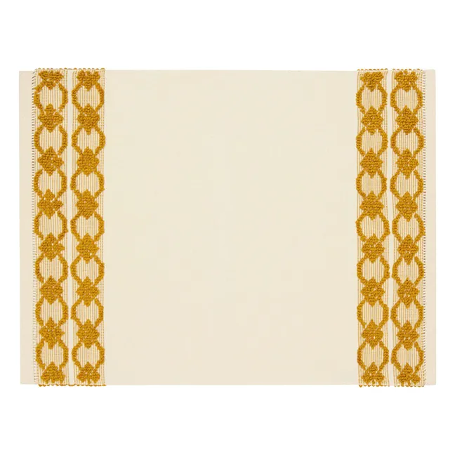 Set de table brodé Isabel | Jaune
