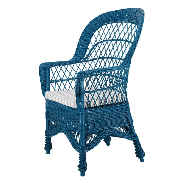 Fauteuil en osier Furnas | Bleu